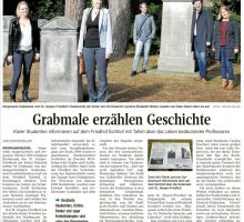 Kieler Nachrichten vom 01.09.2018 Artikel "Grabmale erzählen Geschichte" in den Kieler Nachrichten vom 01.09.2018